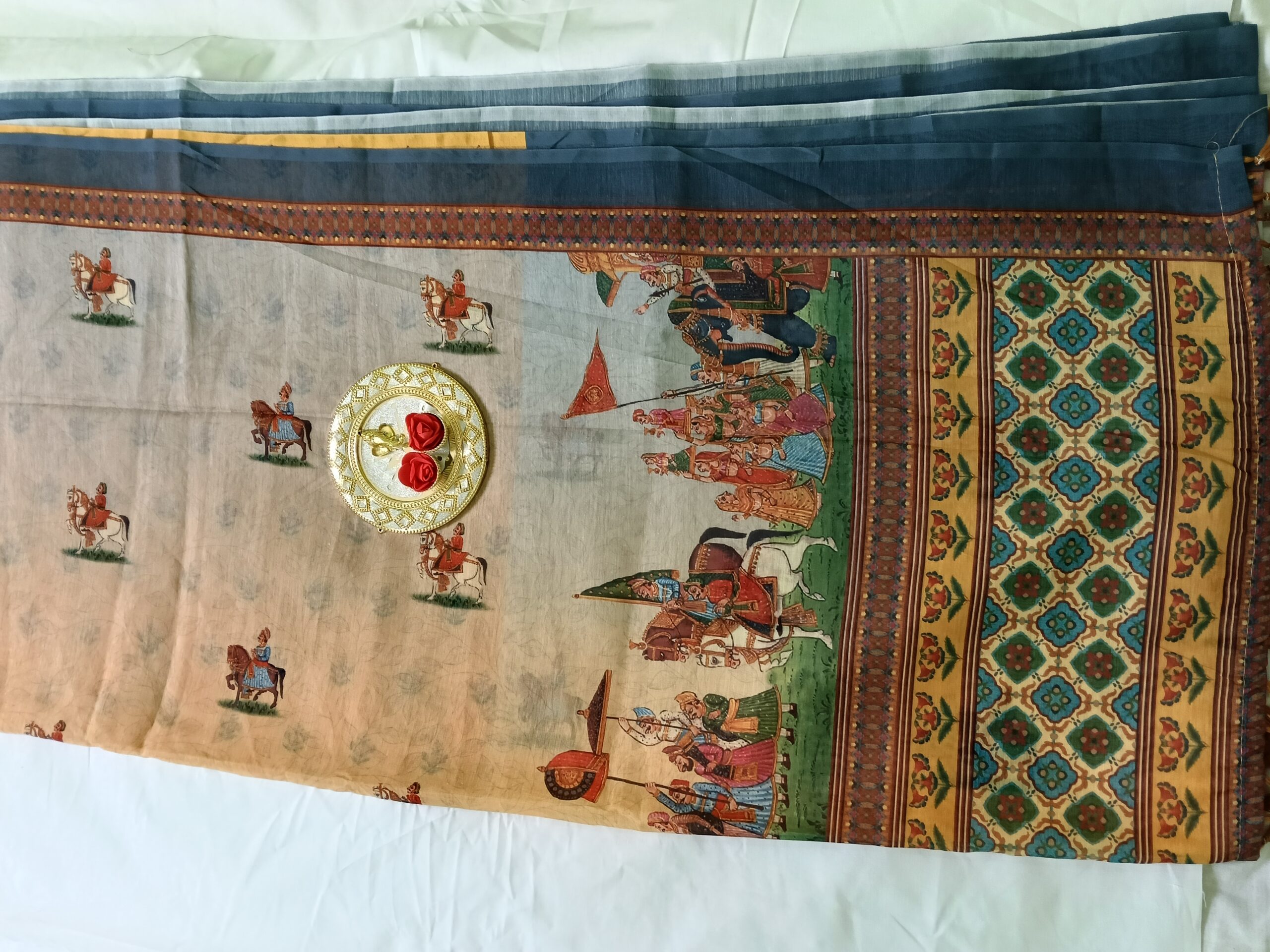 Yellow Fancy Saree with Rich Heritage - Image 2